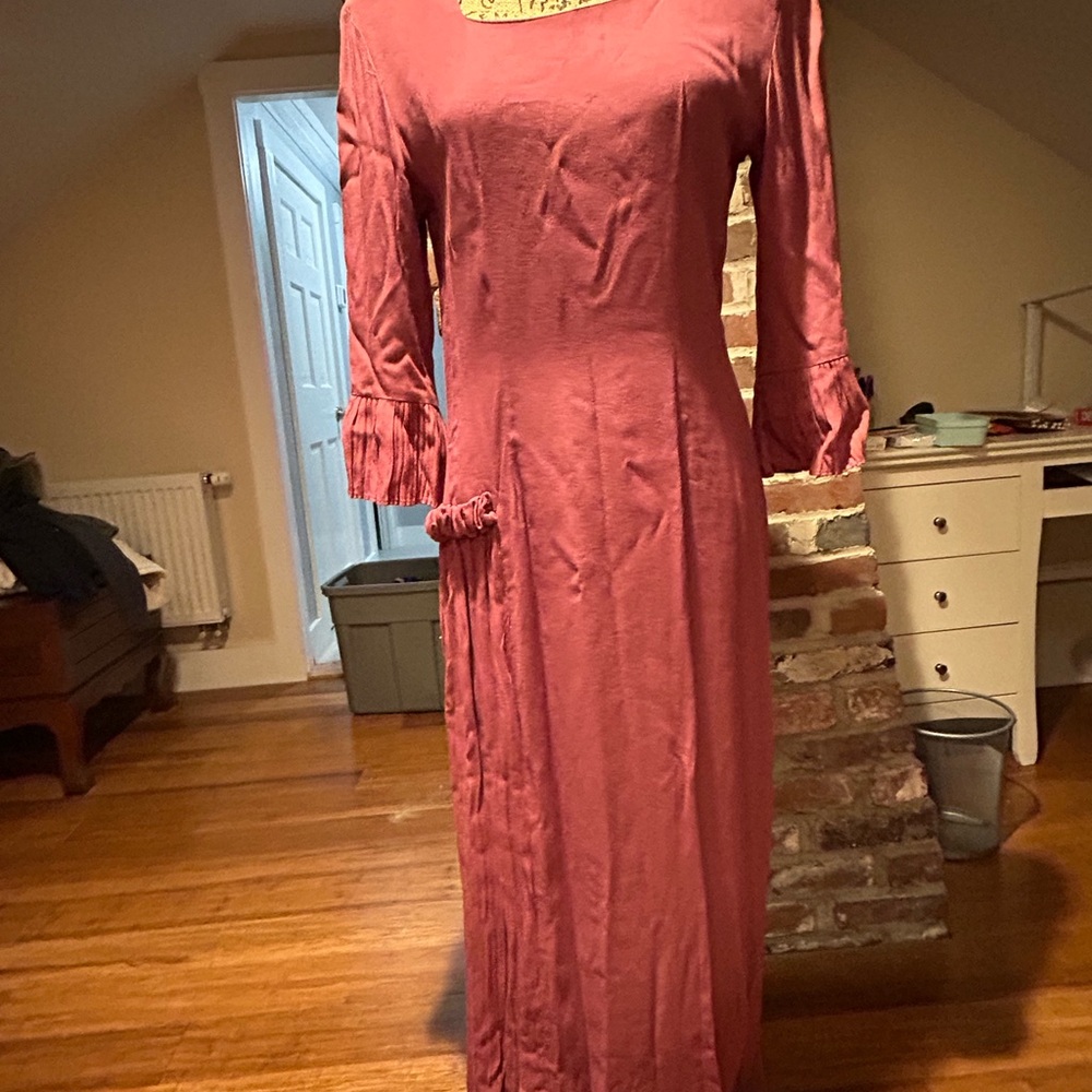 Elegant Pink Long Sleeve Dress